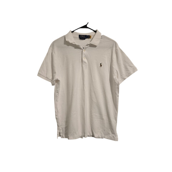 Polo Ralph Lauren Men’s Size Large White Custom Slim Fit Polo Shirt uniform - Picture 1 of 6